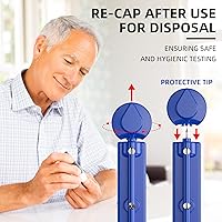 Vista 7 de Metene 310 Unidades Lancetas Estériles de Calibre 30 para Prueba de Azúcar en la Sangre, Azul Oscuro