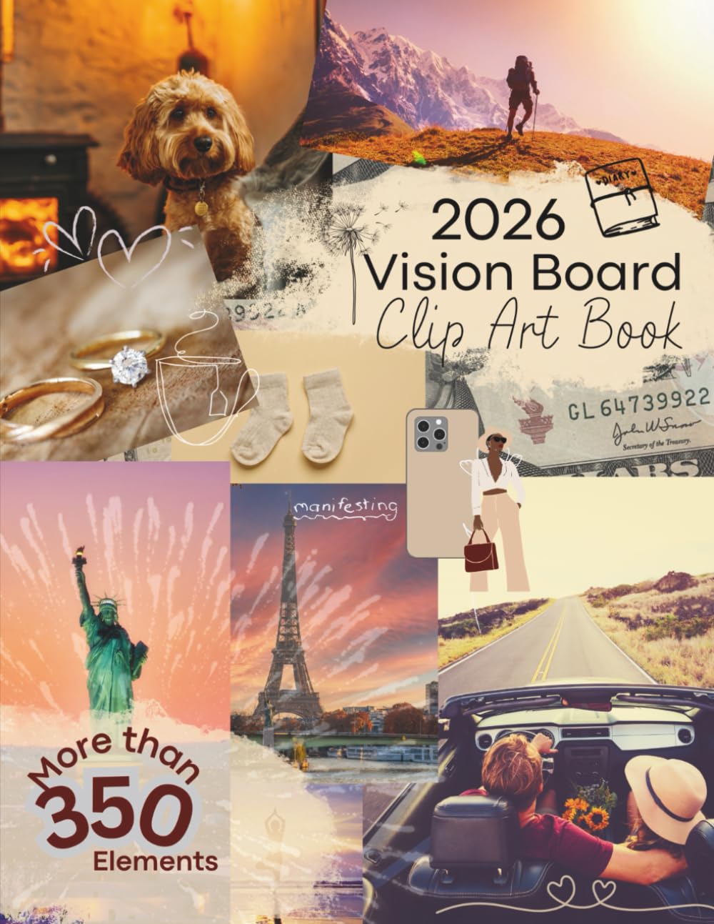 Vision Board Clip Art Book 2026 et ses 350 éléments graphiques pour vous inspirer