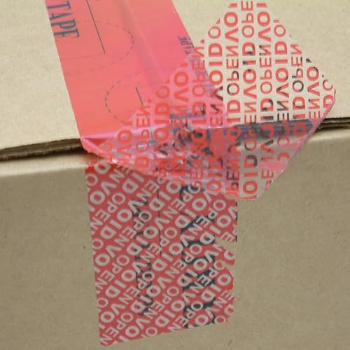 Miniatura 3 de JVCC TEV-ST Tamper Evident - Cinta de sellado para cajas (2.835in real) x 55 yardas (rojo sólido con mensaje "OPENED VOID" si se quita)