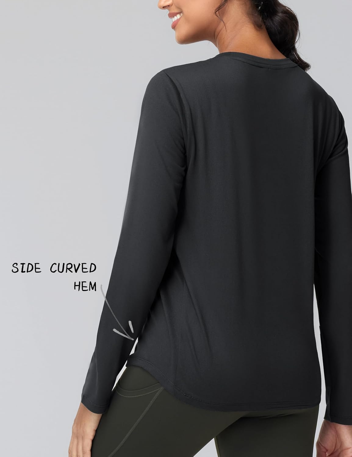 THE GYM PEOPLE Women's Long Sleeve Soft Workout Shirts Basic Crewneck UPF 50+ Sun Lightweight Fall Athletic Running Tops - Image 4