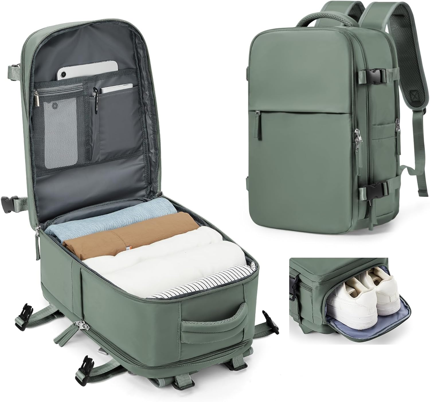 SZLX Ryanair 40 x 20 x 25 cm Travel Cabin Airplane Backpack with Pump for Ryanair, 45 x 36 x 20 cm Easyjet Cabin Luggage Bag, Hand Luggage for Women and Men, Waterproof Bag for Work School