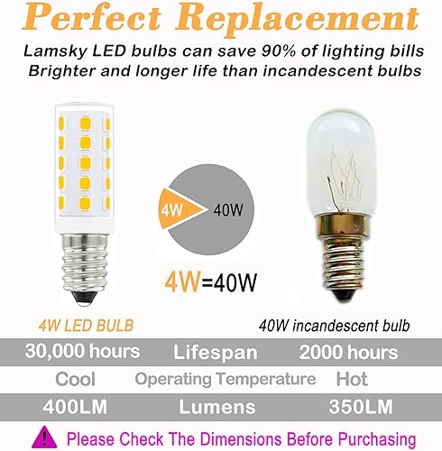 Miniatura 3 de Lamsky Bombillas LED E14 de base europea regulables, equivalente a 40 W AC120V luz diurna blanca 6000 K, bombillas LED E14 de 4 W para candelabros,