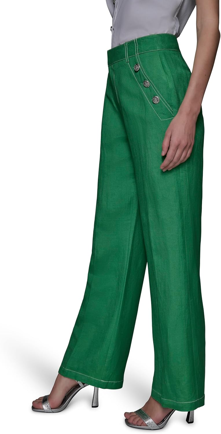 Karl Lagerfeld Womens Everyday Linen Essential Sailor Pant - Image 3