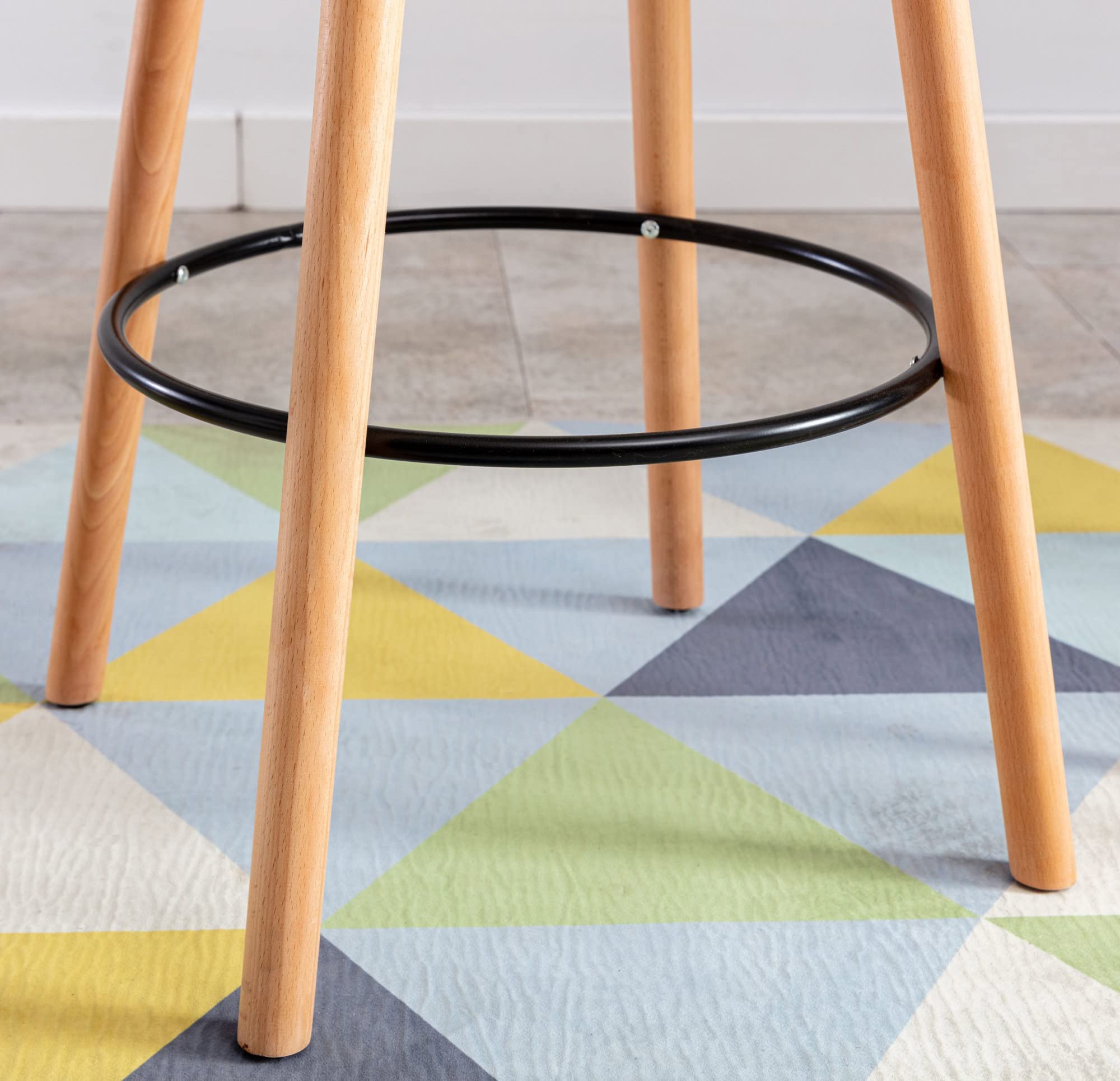 CLP Tavolino alto Mijas rotondo I Stile Scandinavo I Tavolo Da Bistrò In Legno Con Poggiapiedi, Colore:bianco, Colore del telaio:natura (rotondo)