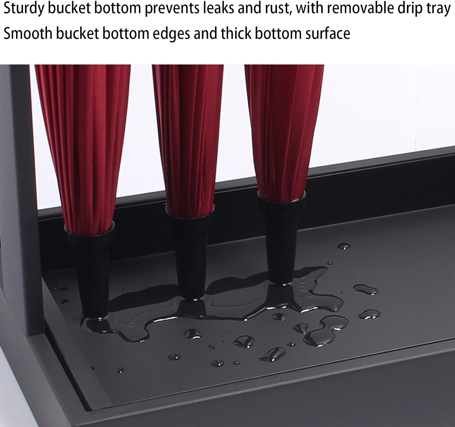 Metal Umbrella Stand - Free Standing Holder for Indoor Use - Stylish Umbrella Rack & Walking Stick Storage Bin for Entryway, Hallway, Office & Door Entrances