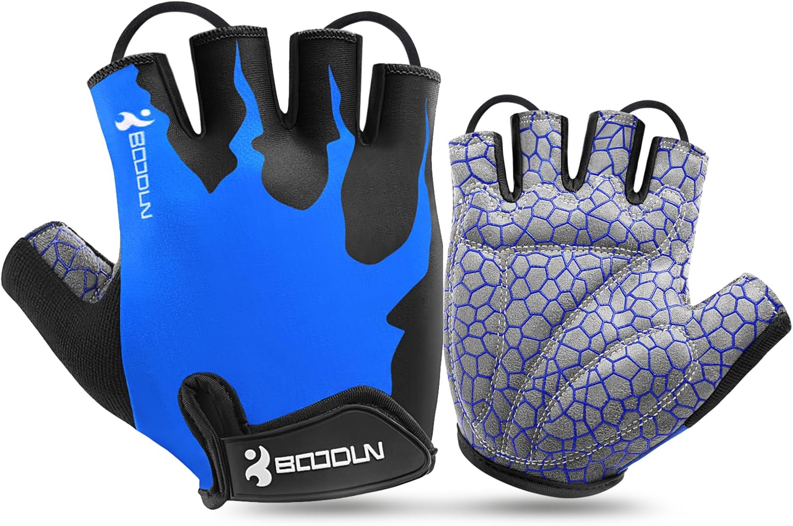 KONVINIT Cycling Gloves Fingerless Mountain Bike Gloves,Bike Gloves with Shock-Absorbing Pad for MTB,Road Bike,Racing,BMX,No-Slip Breathable Cycling Mitts Half Finger for Men/Women