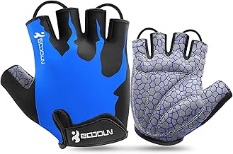 KONVINIT Cycling Gloves Half Finger Breathable Padded Bike Gloves with Non-Slip Handle Unisex for Mountain Bike, Road Bike, Gym, Crossfit, Weightlifting