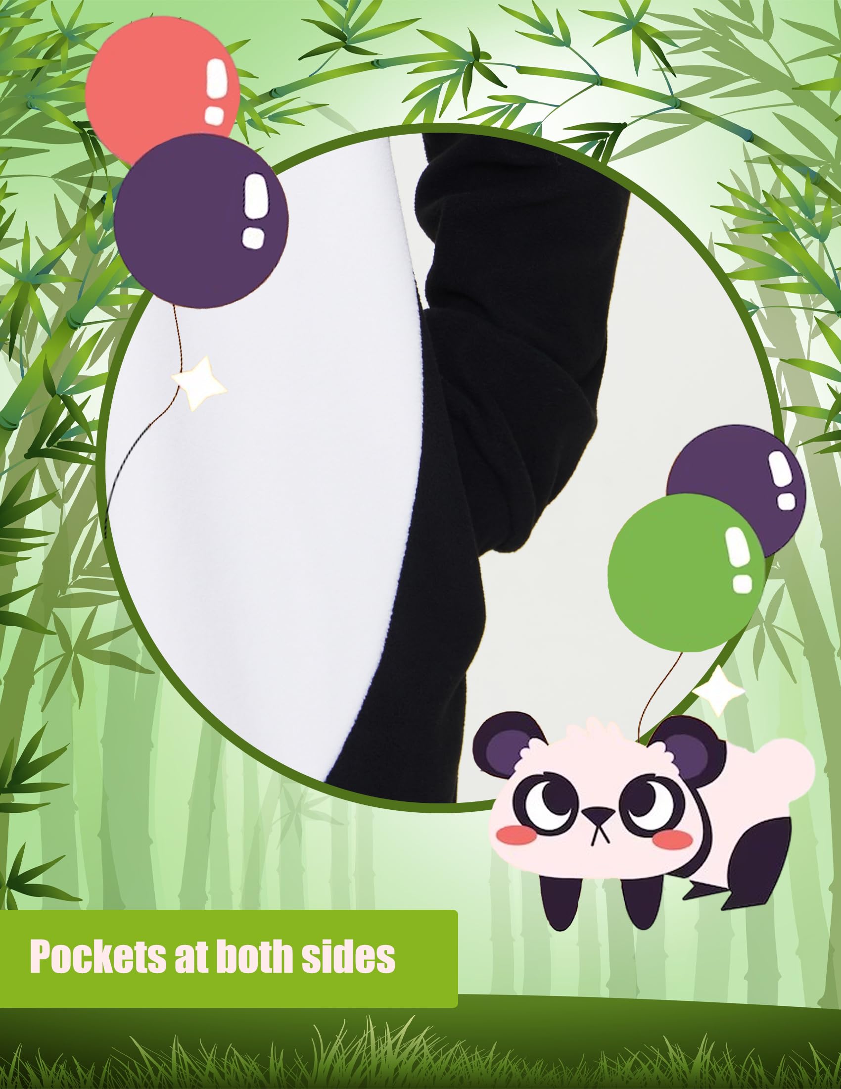 Panda Pijama Adulto Divertido Animales Ropa de Dormir Lindo Onesie Mujeres Hombres Navidad Halloween Disfraz de Cosplay, Negro