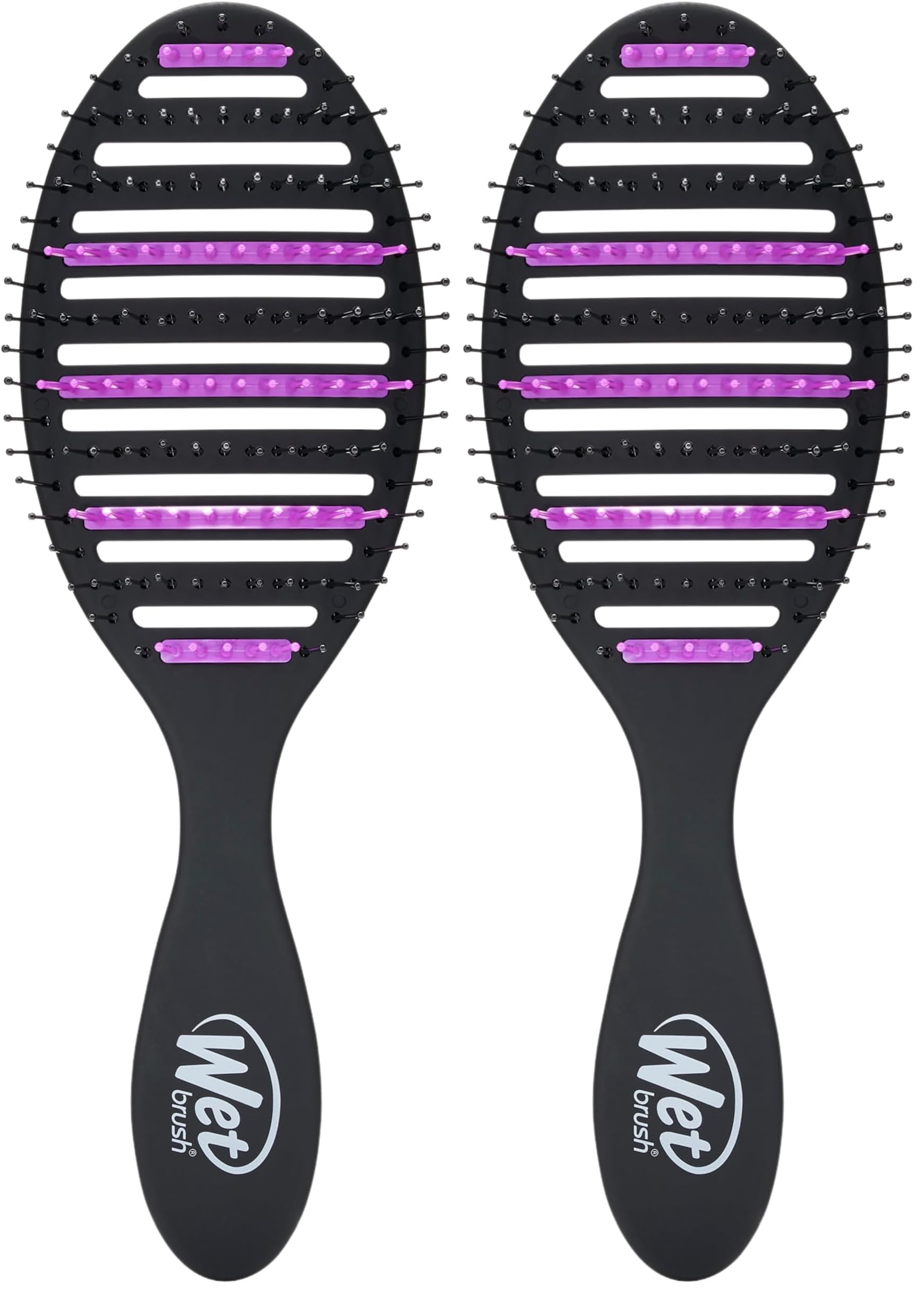 Wet Brush, Refresh and Extend Speed Dry Hair Black Detangling For All Hair Types – Removes Dirt Excess Oils and Impurities Charcoal Infused Bristles (Pack of 2)