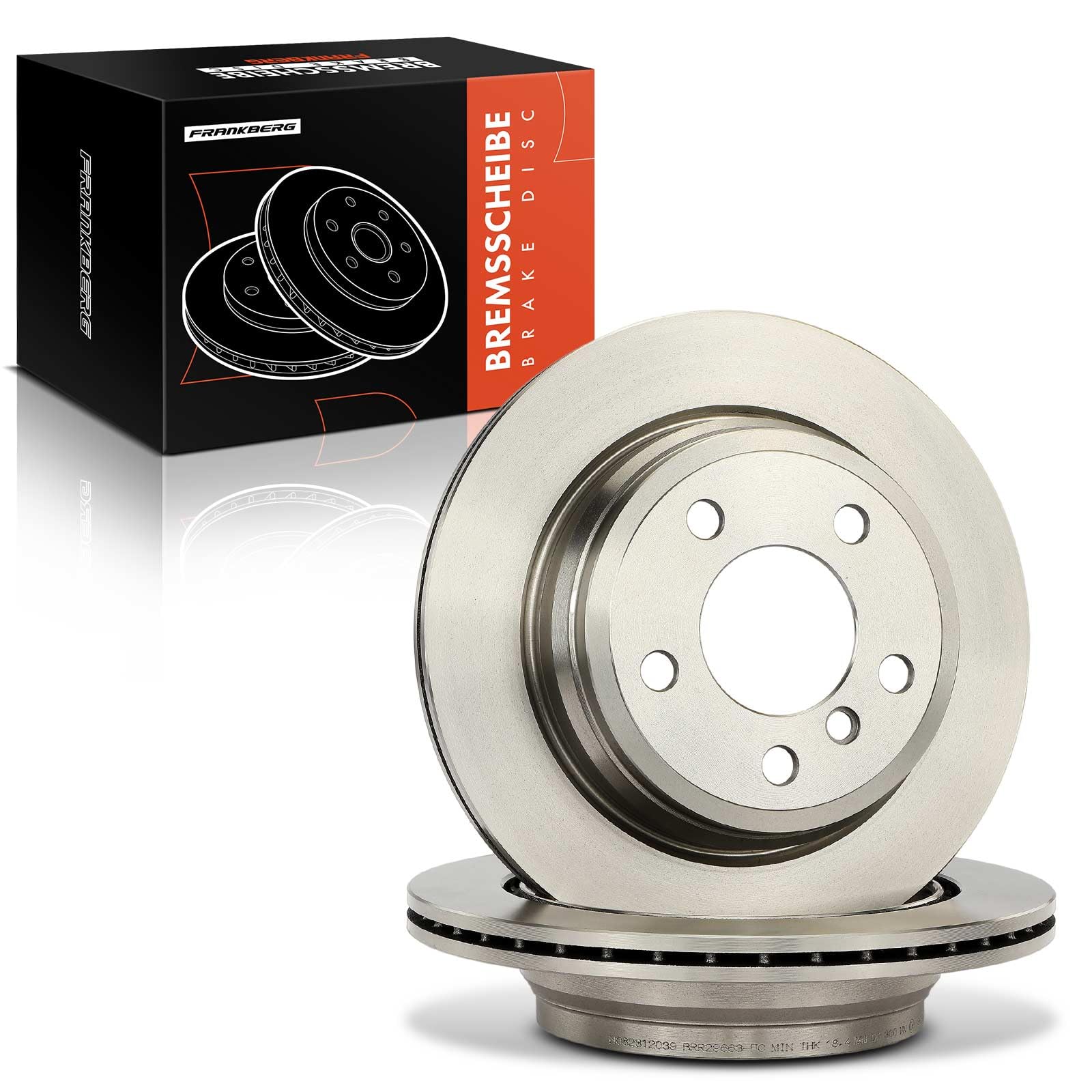 Frankberg 2x Bremsscheiben Hinten Belüftet ⌀300mm 34216792229 | Kompatibel mit 4 Coupe F32 F82, 3er F30 F80, 3 Gran Turismo F34, 3er Touring F31, 4 Gran Coupe F36, 4 Cabriolet F33 F83