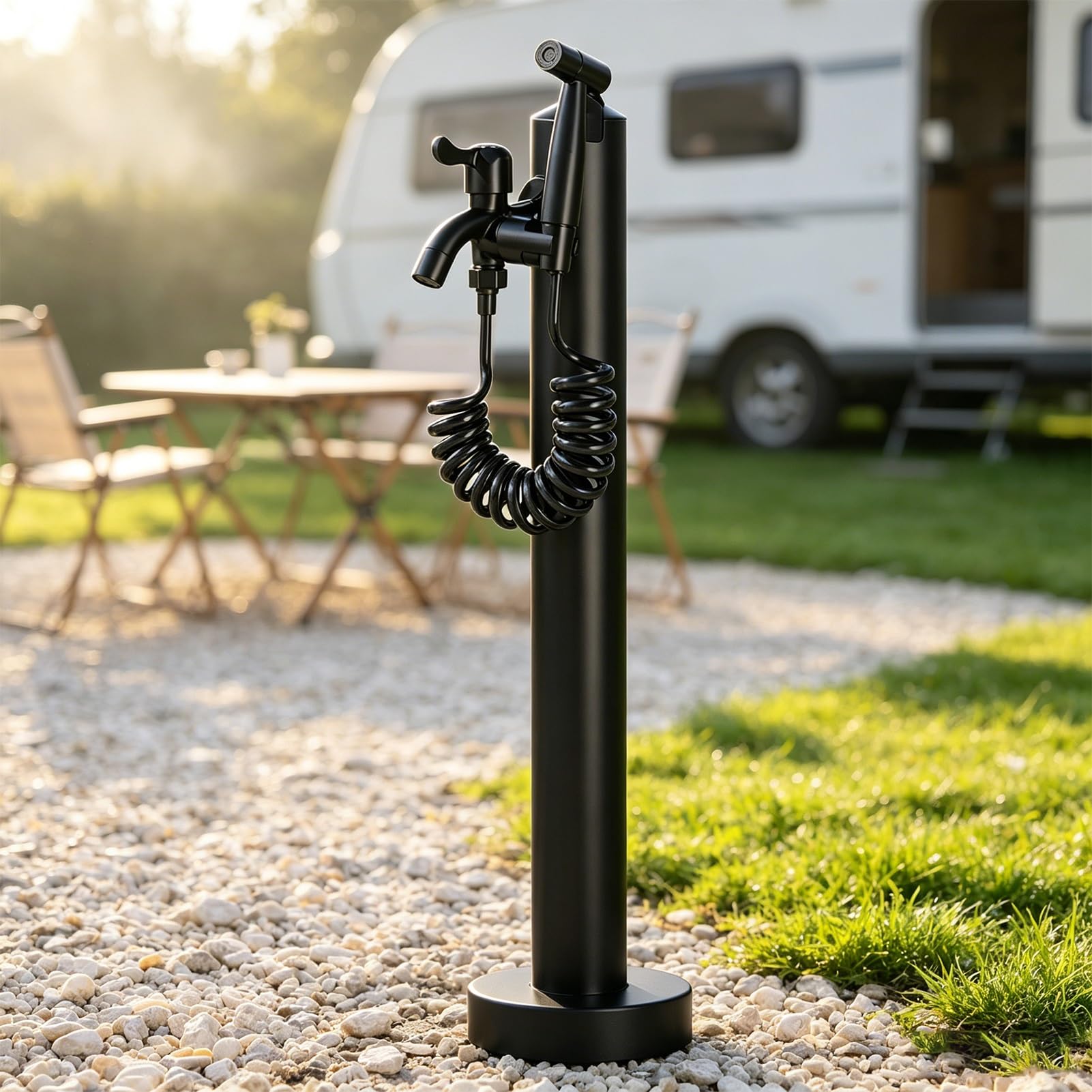 Lonmrrton A Vertical Garden Water Column, Outdoor Faucet With Spray Gun Nd Ccessories, Ntifreeze Water Dispenser Hydrant For Courtyard, Campsite Irrigation(,Height: 95Cm/37.4In)