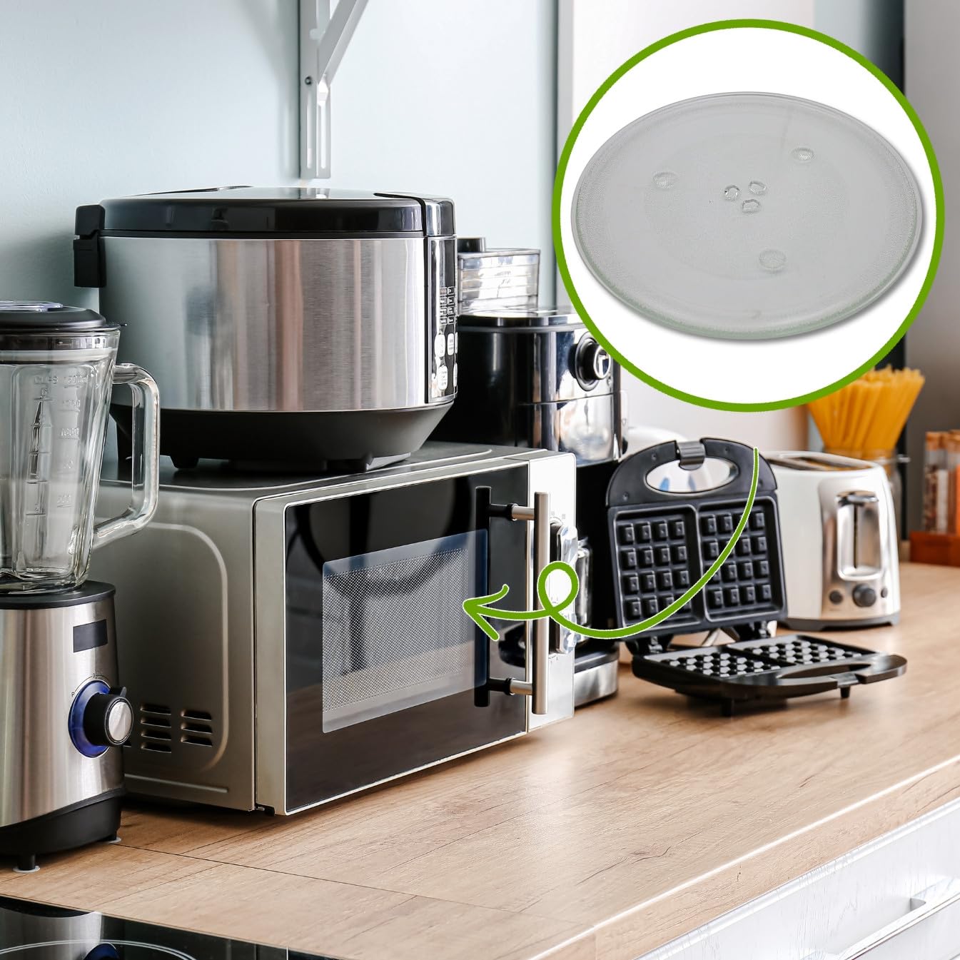Piatto in vetro, con diametro di 34 cm, per forno a microonde Panasonic