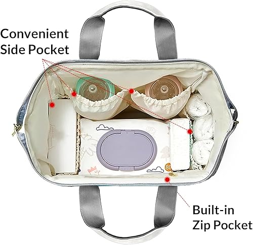 Miniatura 7 de Mochila de pañales personalizada con nombre de acuarela Dod Regalo lo mejor bolsa de pañales impermeable espaciosa para hombres y mujeres