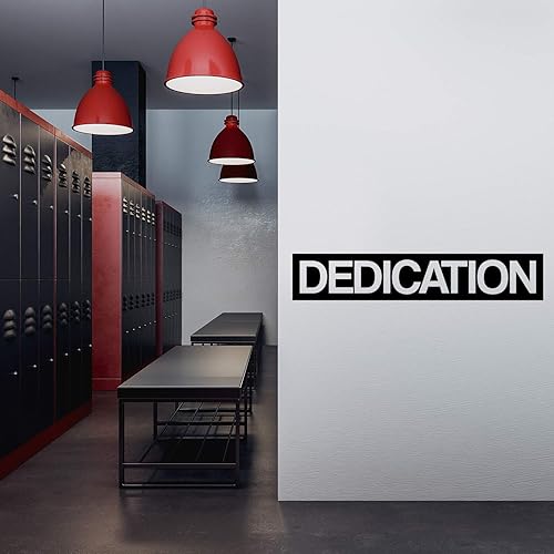 Miniatura 2 de My Vinyl Story  DEDICATION  Calcomanía motivacional grande de pared para gimnasio en casa, fitness, entrenamiento, motivacional, decoración de