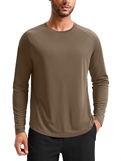 Soothfeel Men's Workout Shirts Long Sleeve Athletic Running Tops Quick Dry
