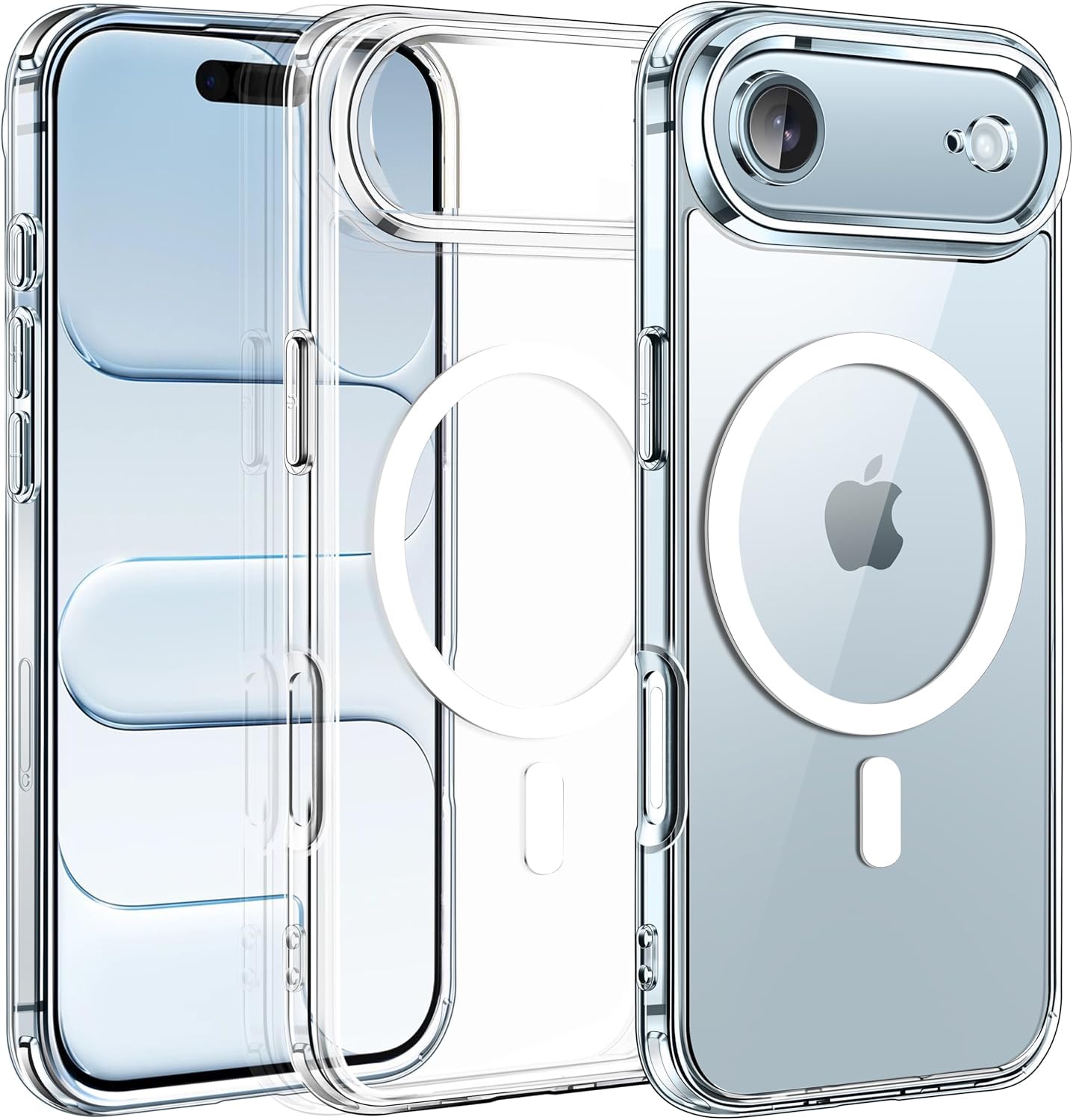 VONZEE Transparent Clear Back Cover Case Compatible with iPhone 17 Air, [Compatible with Magsafe][Anti-Yellowing][Military-Grade Protection] Shockproof Slim Magnetic Phone Case 6.6 inch, Transparent