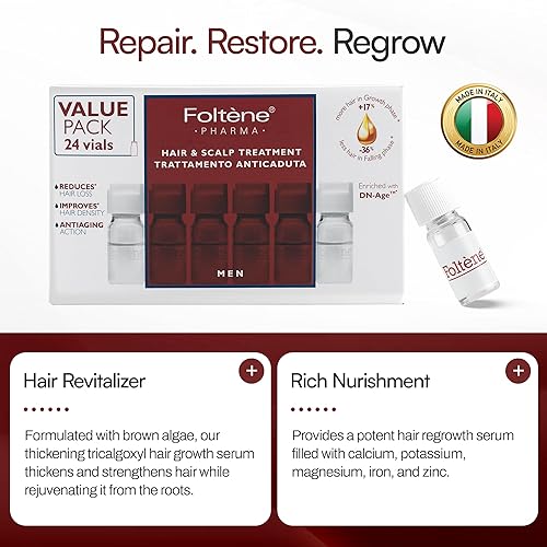 Miniatura 7 de FOLTENE Tratamiento para el crecimiento del cuero cabelludo y el cabello Suero revitalizante para el crecimiento del cabello para hombres para