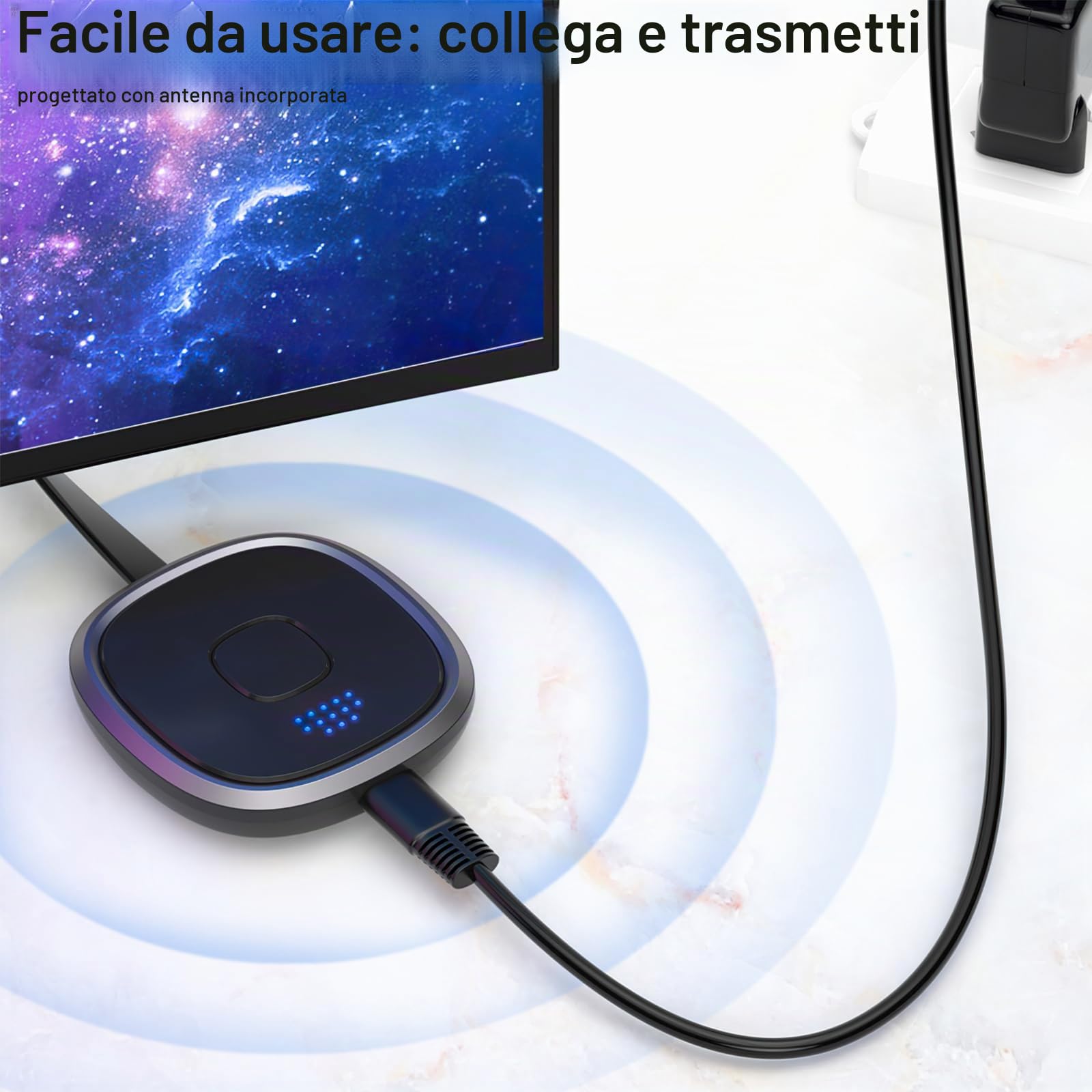 OBEST Wireless WiFi Display Dongle 4K,Adattatore Display HDMI,Dispositivo su Schermo WiFi HD 2.4G, Ricevitore di Streaming Video per Android/iOS/Windows/Mac/TV/Monitor/Proiettore 5G