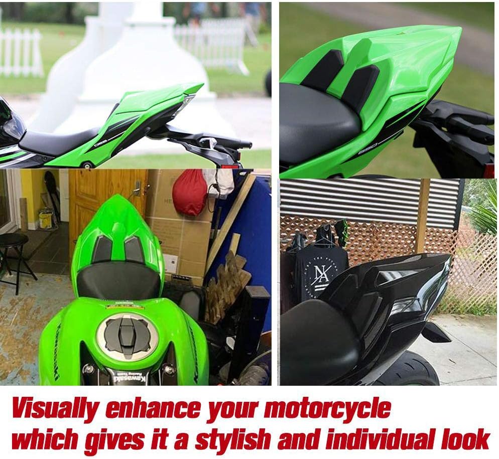 Rear Seat Cowl for Ninja 650 Z650 2017-2025 2021 2022 2023 2024, Passenger Pillion Solo Fairing Cover Tail Section, Light Green