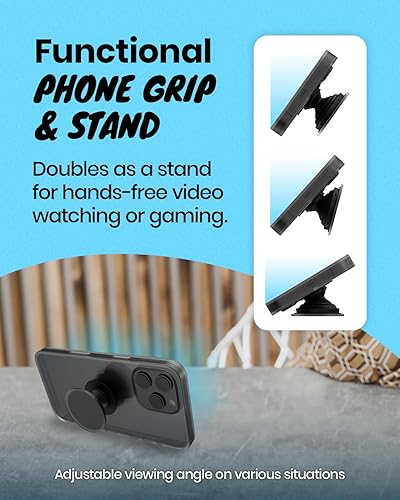 Miniatura 6 de OnTheGrip - Soporte plegable multifuncional con diseño de flor de margarita transparente para teléfono móvil, tableta, accesorio de teléfono celular