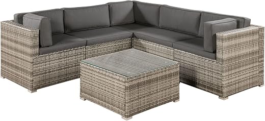 Juskys Polyrattan GartenmöbelSet Nassau wetterfest — Lounge mit