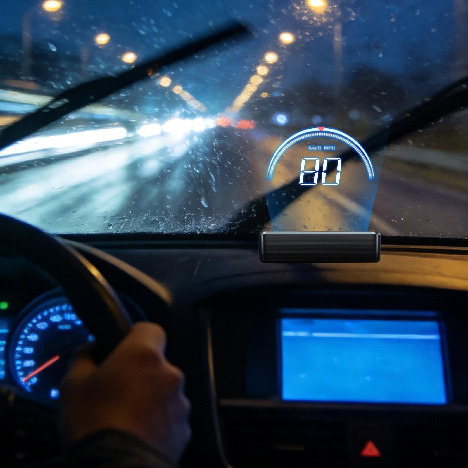 Head Up Display Para Automóvil: Proyector De Velocímetro Compacto Negro Con Alarma De Exceso De Velocidad, Interfaz HUD Automotriz En Tiempo Real Para SUV, RV, Sedán, Furgoneta, Vehículos, Minivans, C