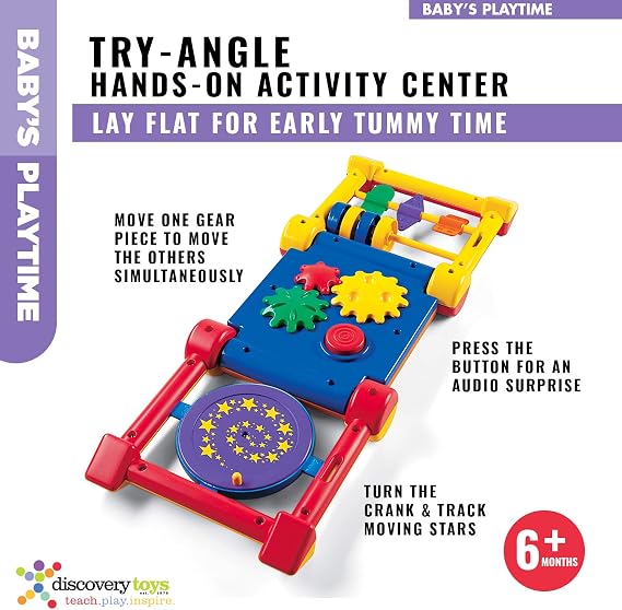 Discovery Toys Try-Angle 5-in-1 Baby Activity Center| Foldable, Portable Toddler Toy | Kid-Powered Learning | STEM Toy Early Childhood Development 6 Months and Up