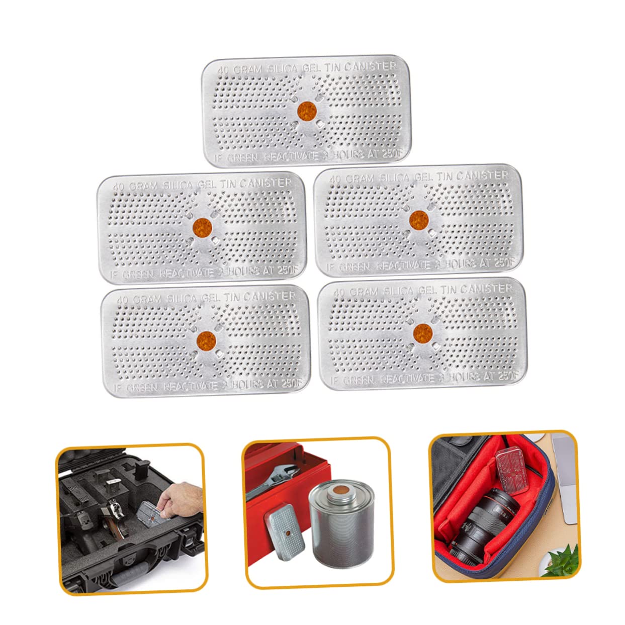 CHILDWEET 5pcs Moisture Packs Packets of Silica Gel Change Indicator Desiccant Beads Storage Safe for Electronics