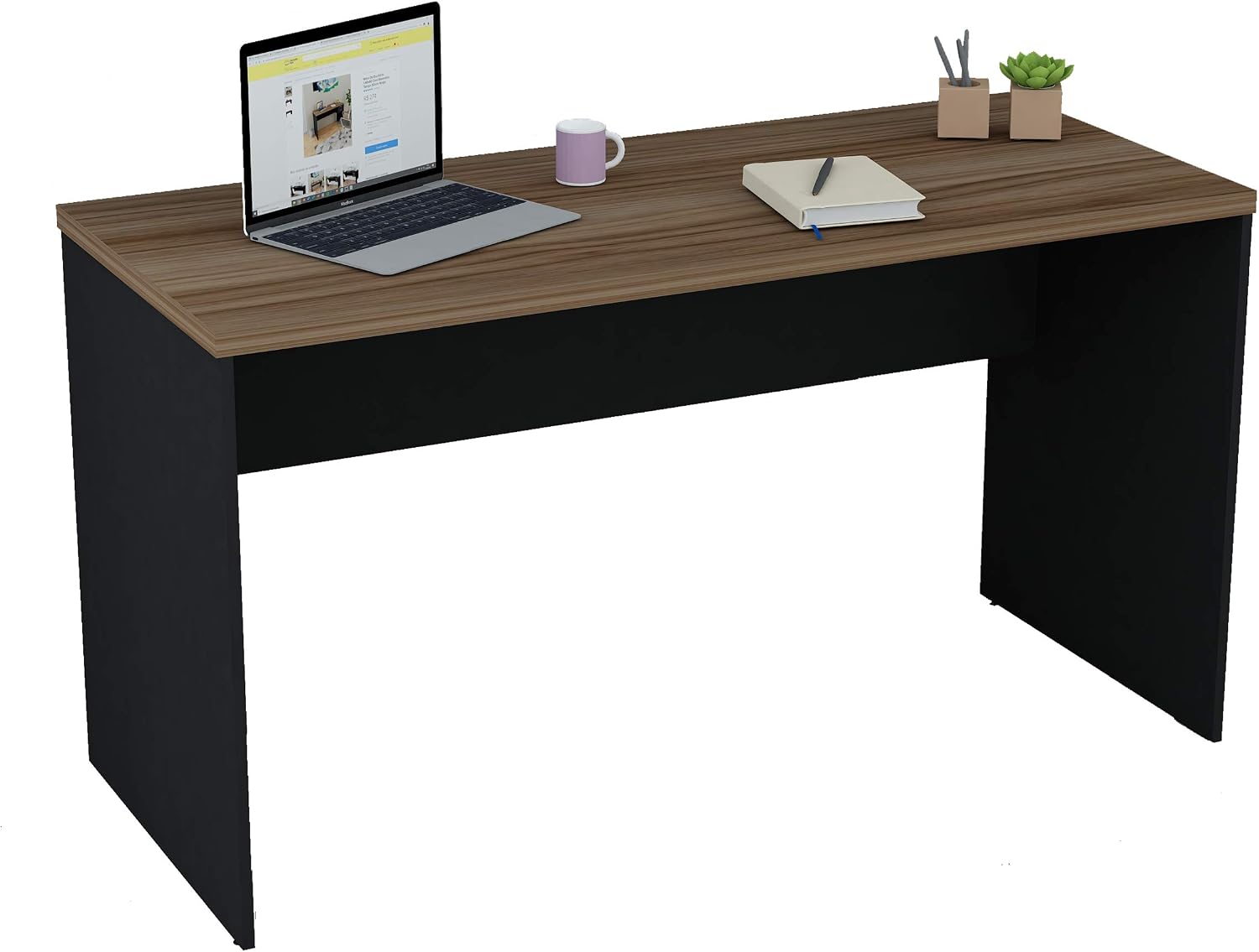 Mesa De Escritório 1.40x60 Tampo 30mm Netmobil (Nogal) : Amazon.com.br ...