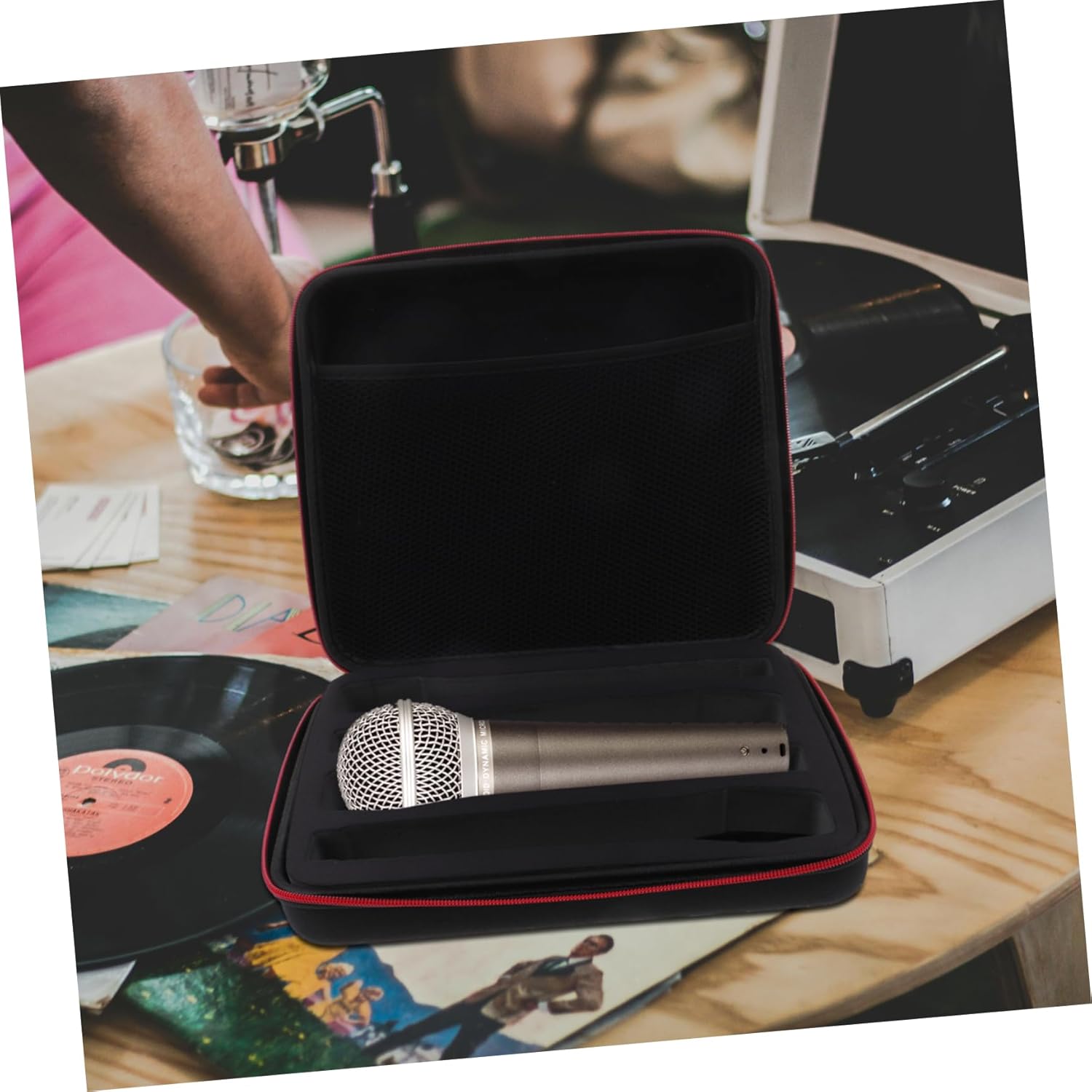 Handheld Microphone Carrying Case Portable Storage Bag for Travel Compact Design for Sturdy Protection Against Scratches and Shocks for Accessories Storage
