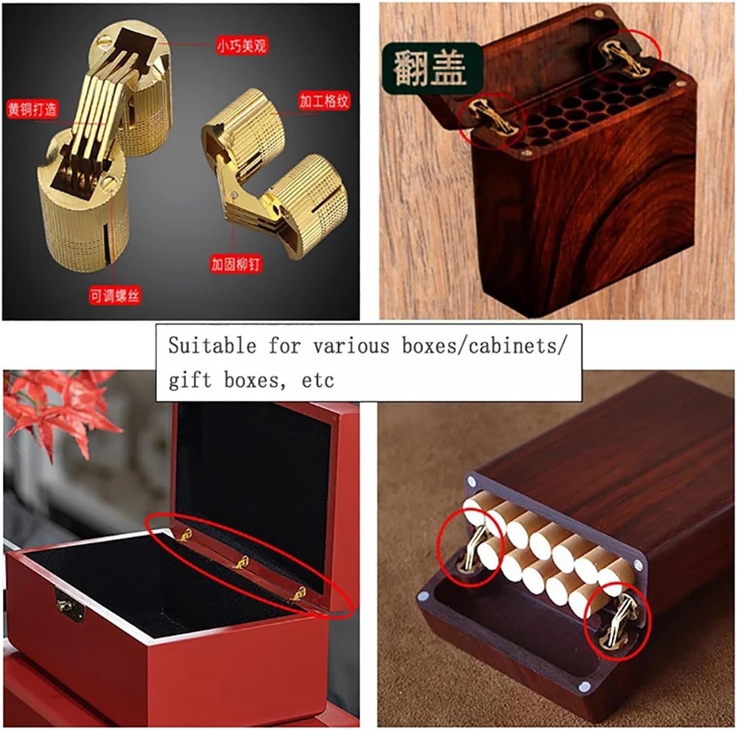 1PCS Furniture Brass Hinges Concealed Cylindrical for Invisible Door Small Closet Cupboard Hardware(10mm 1pcs)