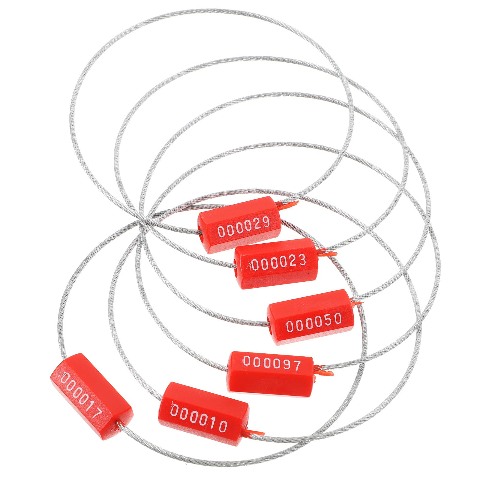 HEMOTON de Scellés de Sécurité et Anti-effraction en Acier Rouge Autobloquants 100 Pièces Étiquettes Numérotées Jetables Accessoires D'expédition Fiables pour Câble