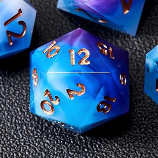 DND Dice Set, 7-Piece Polyhedral Dice in Gift Box for Dungeons & Dragons, Pathfinder & Tabletop Games, Handmade Precision Balanced RPG Dice(Gradual Purple)