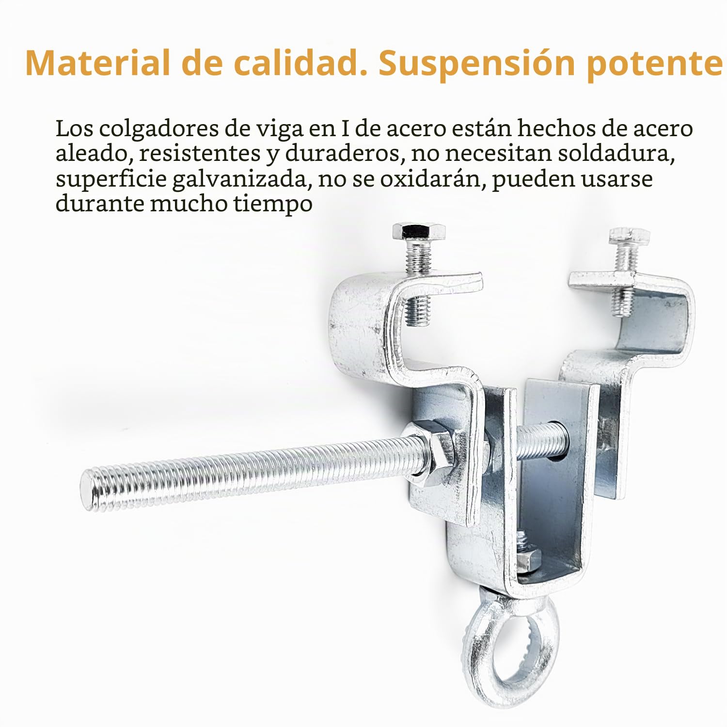 2 piezas Abrazadera Ajustable de Acero – Soporte para Saco de Boxeo, para Cargas Pesadas de Hasta 204 kg, Soporte Saco Boxeo Suelo Techo, Ajustable para Viga de 65 mm a 225 mm