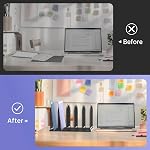 SUPEASY File Organizer for Desk, 5-Section Mesh Desk Organizer, Vertical File Folder Holder for Office Supplies, Black