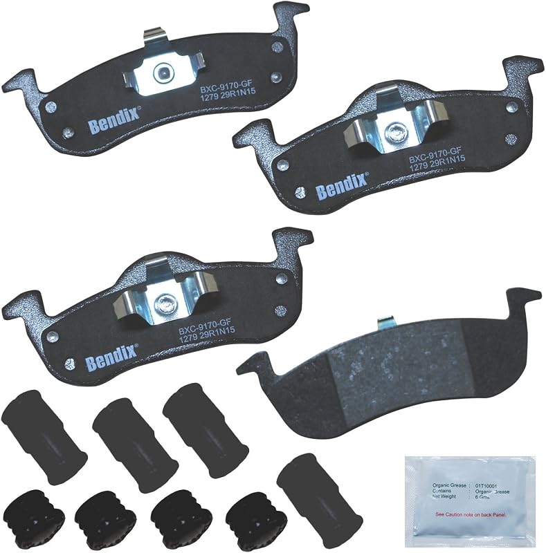 Bendix Priority1 CFC1279 Pastilhas de freio cerâmicas traseiras para Ford Expedition 2017-2007, Lincoln MKT 2015-2013 e 2019-2017, Navigator 2017-2007