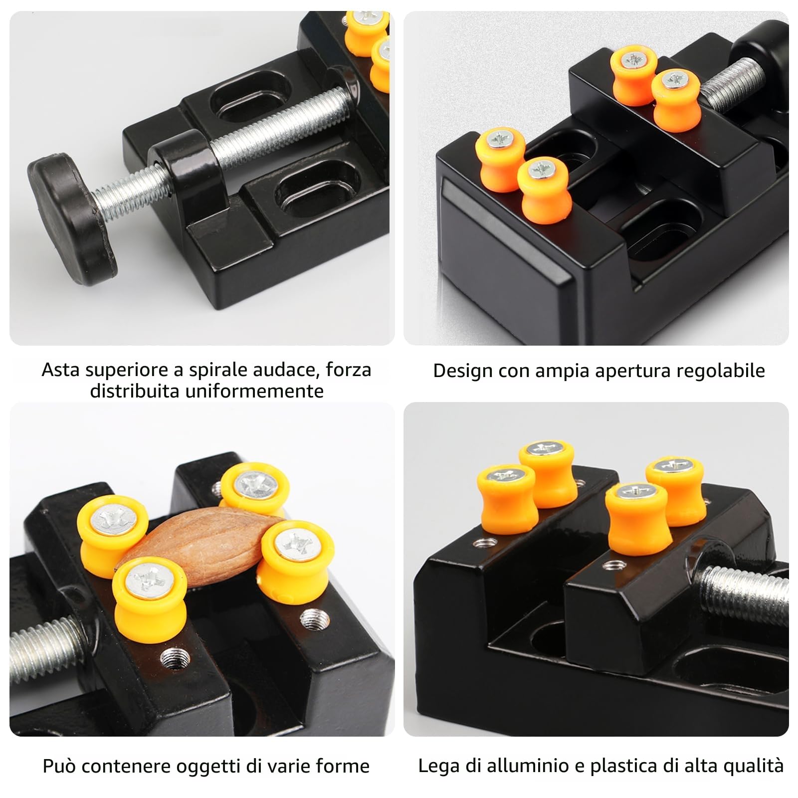Mini morsa da tavolo, 2 pezzi, mini morsa da 57 mm, per trapano a morsa, morsa parallela, per gioielli, noce, artigianato, fai da te