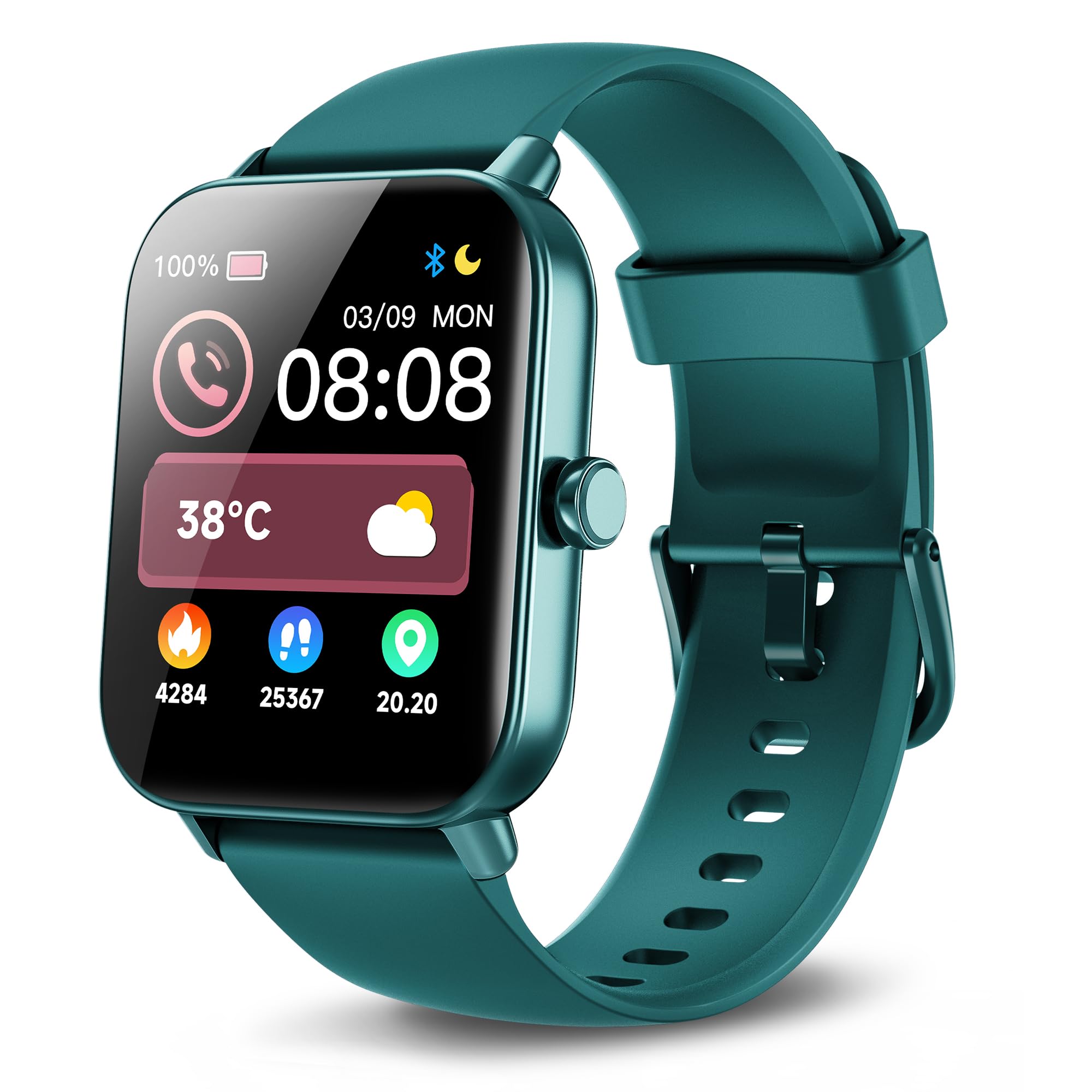 Smartwatch Uomo Rispondi/Effettua Chiamate e Alexa, 1.8" Orologio Smartwatch SpO2/Frequenza Cardiaca/Sonno/Stress, Contacalorie/Passi/Distanza, 120 Modalità Sport, Orologio Fitness IP68 Regalo Uomo