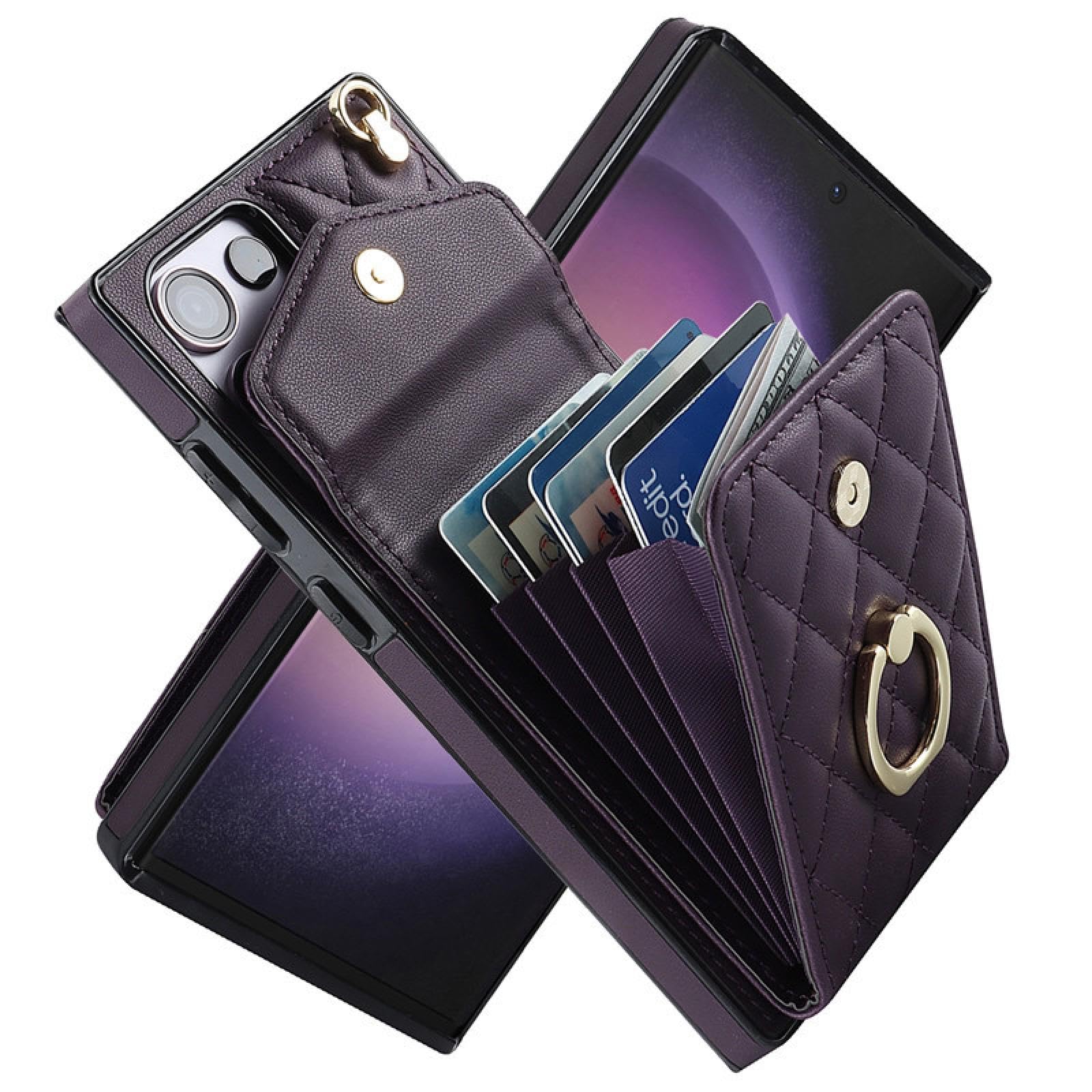 Étui Portefeuille en Cuir avec lanière pour Samsung S20 FE 4G 5G (pour Samsung S20 FE 4G 5G/Violet foncé)