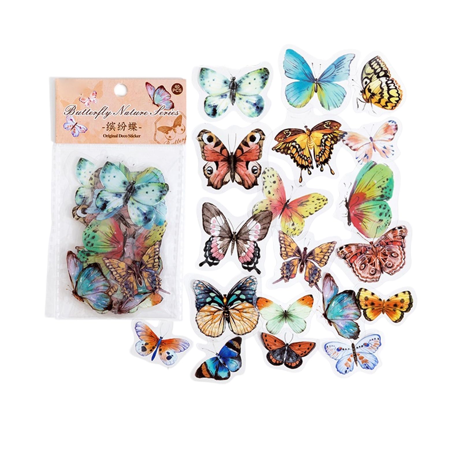 320Pcs Buttery Theme Sticker Waterproof PET Sticker for Scrapbook Journal Notebook Diaries Phone Cover Laptop Snowboard Small Butterfly for Scrapbooking Phone Laptop