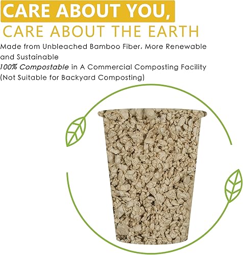 Miniatura 2 de MayTree Tazas de café caliente de papel desechables de 8 onzas, tazas de papel de bambú compostables y biodegradables para llevar y café helado,