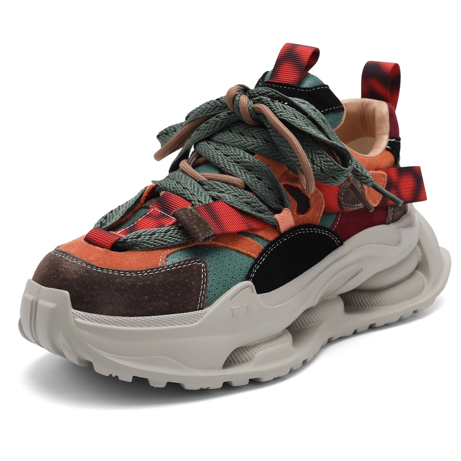 Women's Platform Shoes Chunky Comfort Orthopedic Wedge Walking Shoes Fashion Lace Up Casual Non-Slip Running Shoes