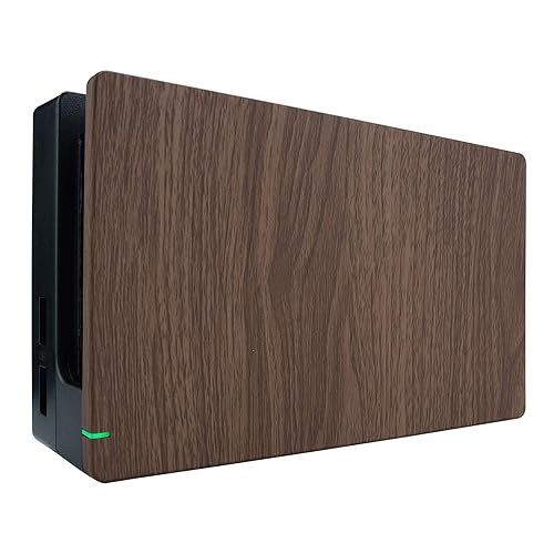 eXtremeRate Custom Soft Touch Grip Faceplate for Nintendo Switch Dock, Wood Grain Patterned DIY Replacement Housing Shell for Nintendo Switch Dock -