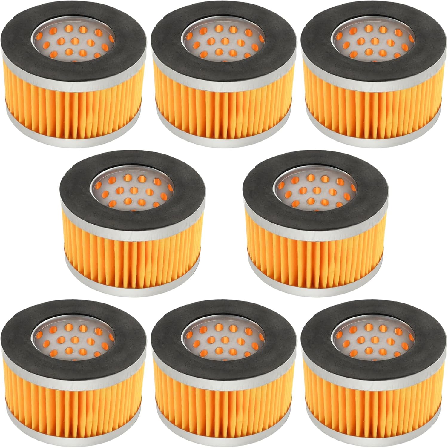 8 Pcs Air Compressor Filter, Intake Paper Filter Elements 2.6 X 1.6 Inches Piston Type, Air Replacement Parts Element Yellow Compressor Accessories