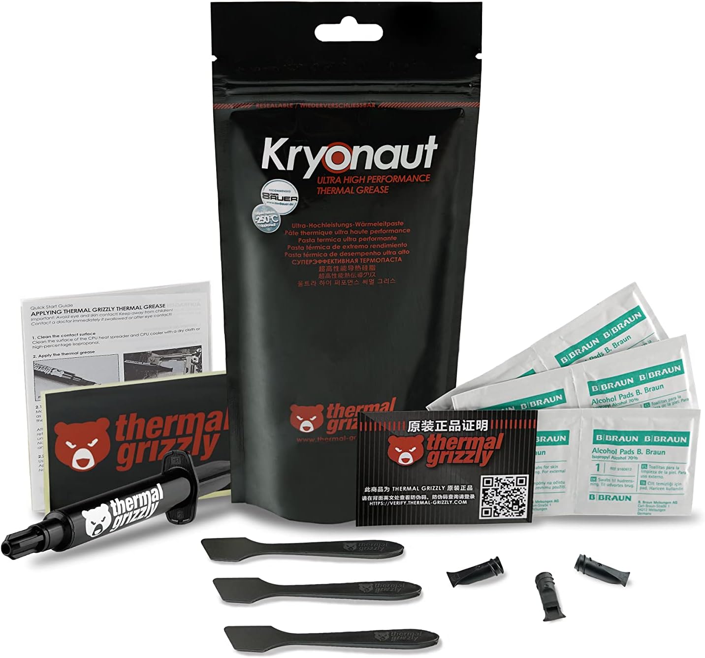 Amazon Thermal Grizzly Kryonautサーマルグリース 11.1グラムセット 1x追加アプリケーター&2x