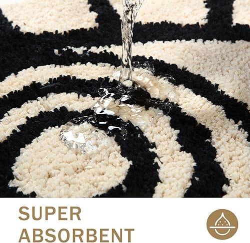 Miniatura 6 de Tapete de baño bohemio, antideslizante, de ojo malvado, de lujo, suave, absorbente, para baño, ducha, cocina, entrada, casa rural, decoración