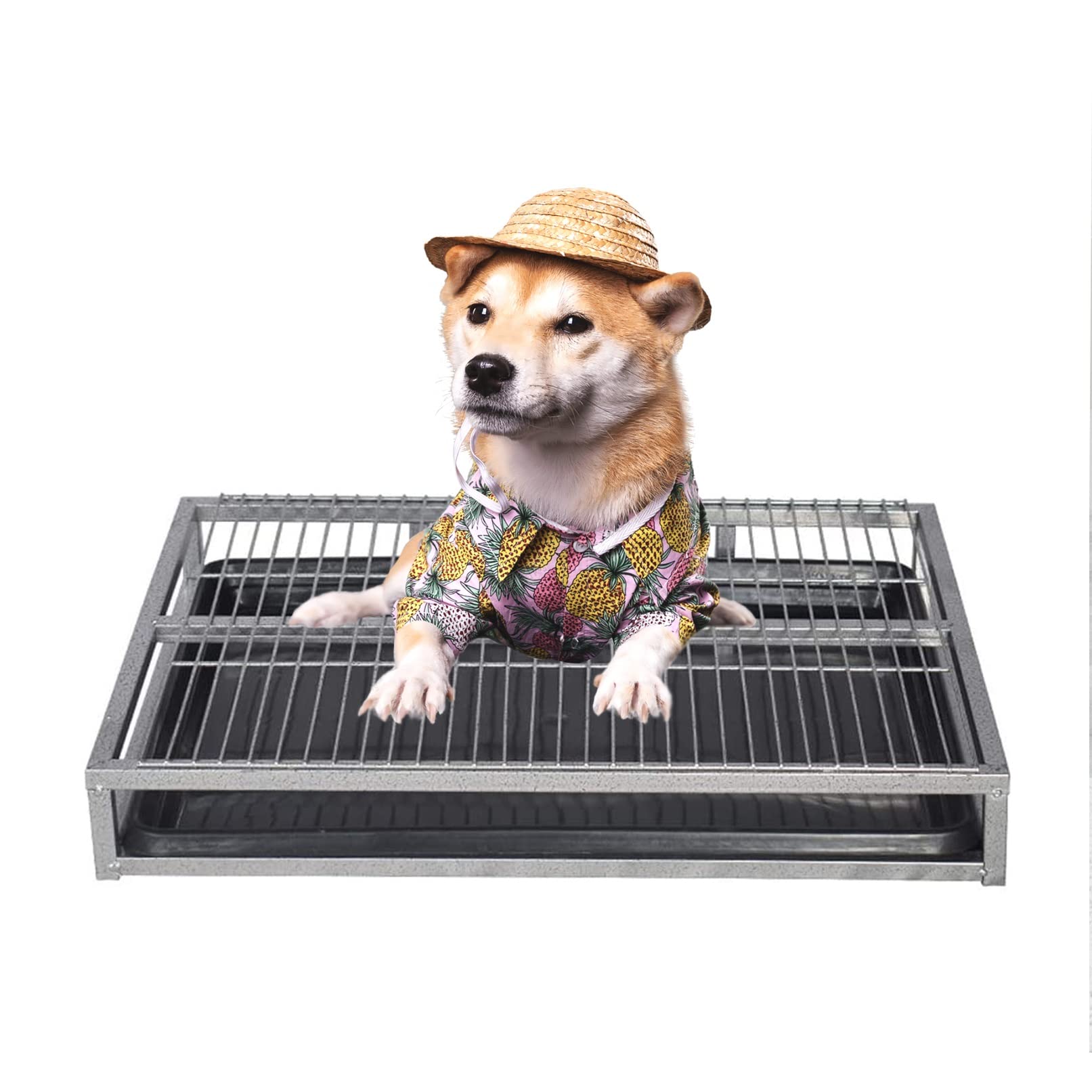 Metal Dog Potty Home Training Toilet Potty Trainer Portable Pet Potty Pad Dog Litter Box Protect Floors Keep Paws Dry Easy to Cleanup Dog Housebreaking Supplies Bathroom Indoor Outdoor