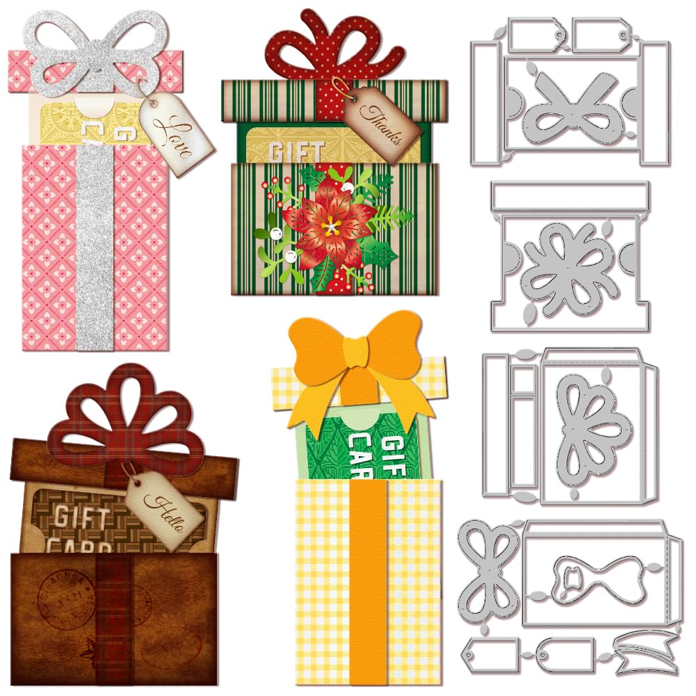 GLOBLELAND Set 4 Fustelle In Metallo Per Biglietti Regalo E Scrapbooking