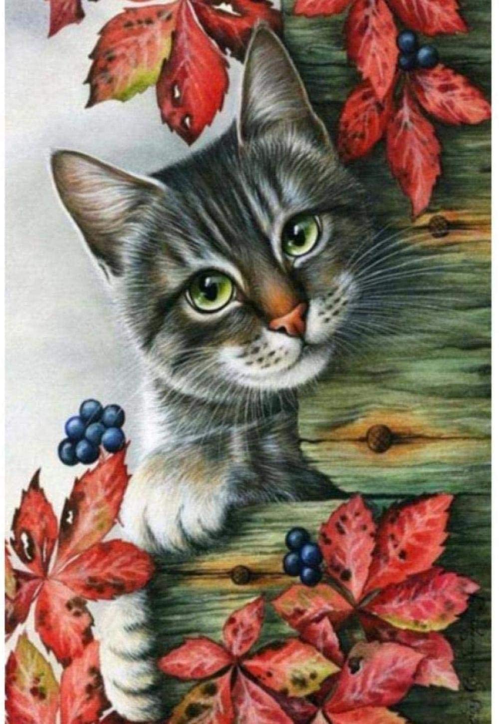 Kit point de croix chat mignon à offrir ensemble de broderie fait main 40x50cm
