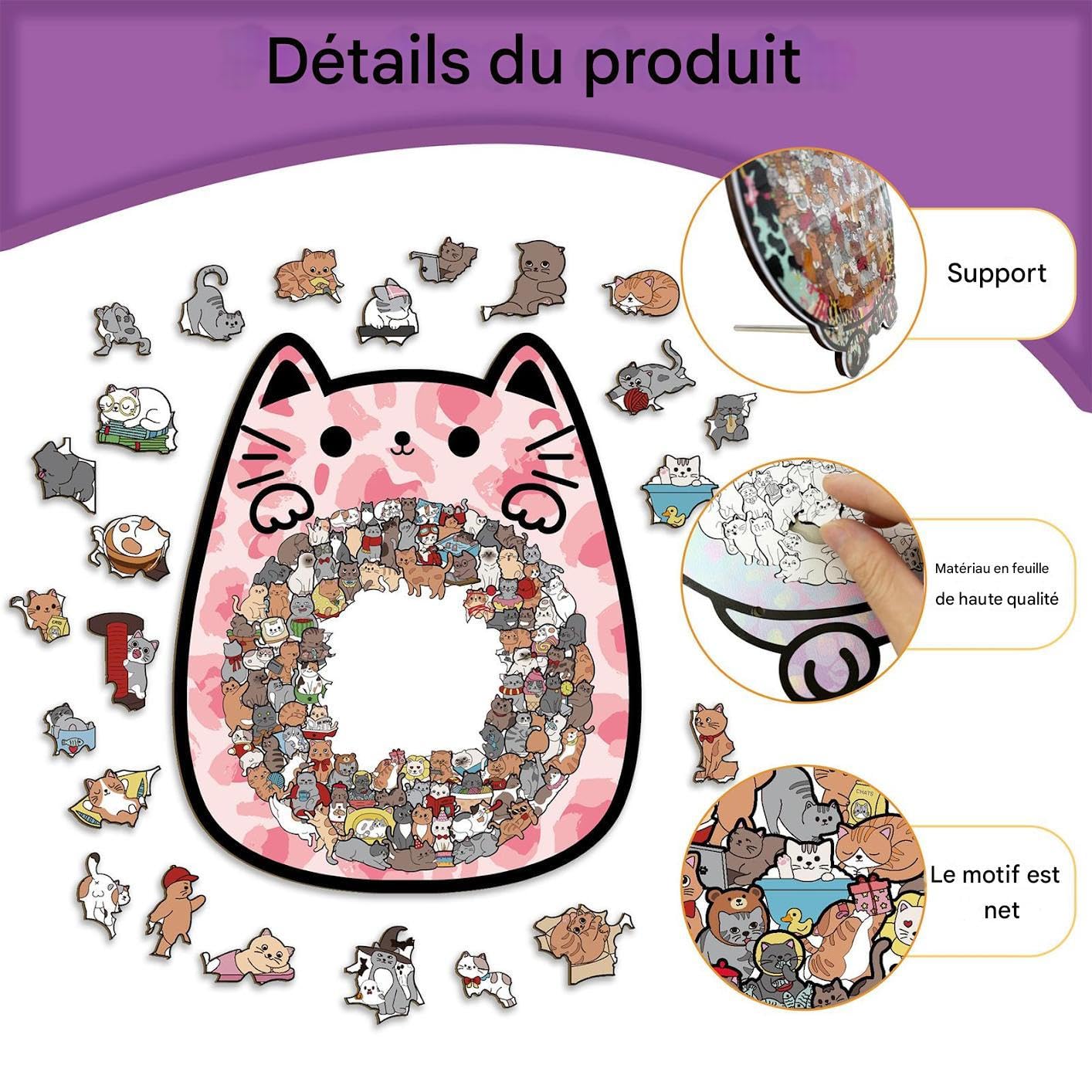 Puzzles en Bois pour Adultes Jouet D'Interaction Parent-Enfant Et